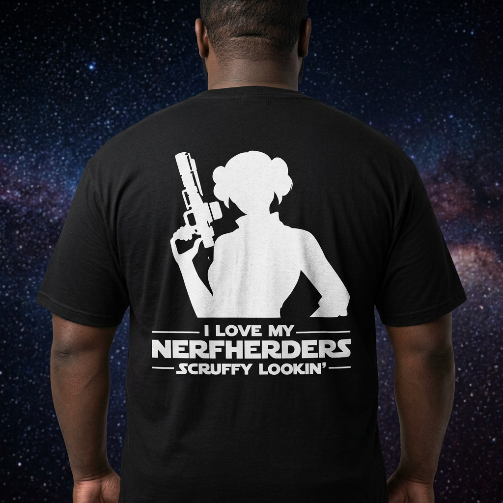 Scruffy Lookin' — back print on heavyweight tee